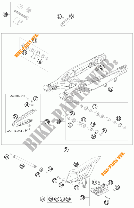 FORCELLONE per KTM 450 EXC-R 2008