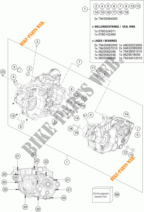 CARTER MOTORE per KTM 450 EXC-F 2018