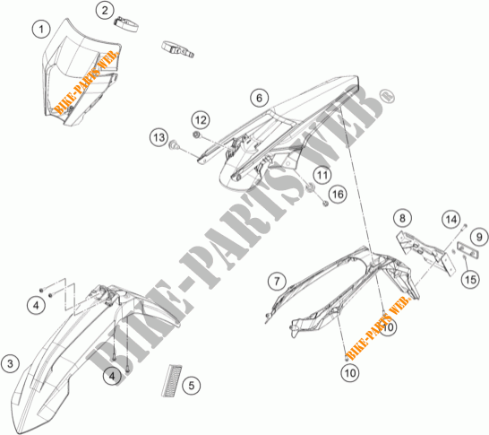PLASTICHE per KTM 350 EXC-F 2019