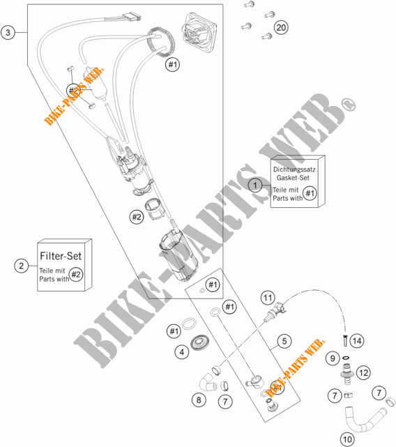 POMPA CARBURANTE per KTM 350 EXC-F 2019