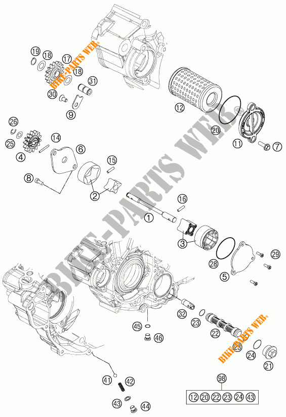 POMPA OLIO per KTM 350 EXC-F 2016