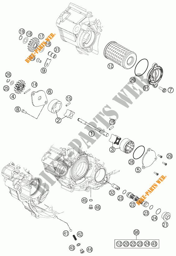 POMPA OLIO per KTM 350 EXC-F 2016