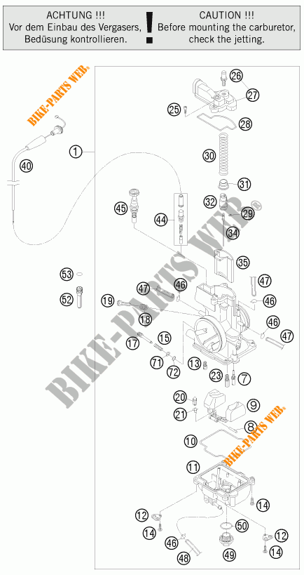 CARBURATORE per KTM 250 EXC 2011