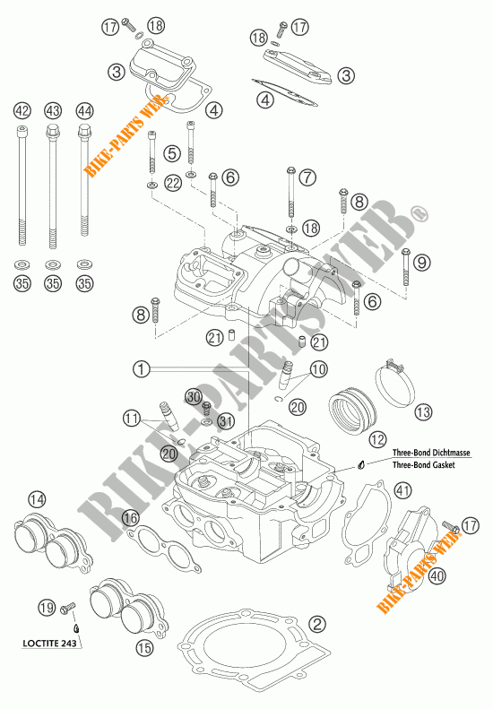 CILINDRO / TESTA per KTM 525 SX RACING 2004
