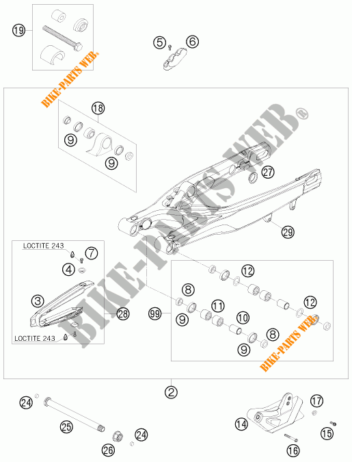 FORCELLONE per KTM 505 SX-F 2008