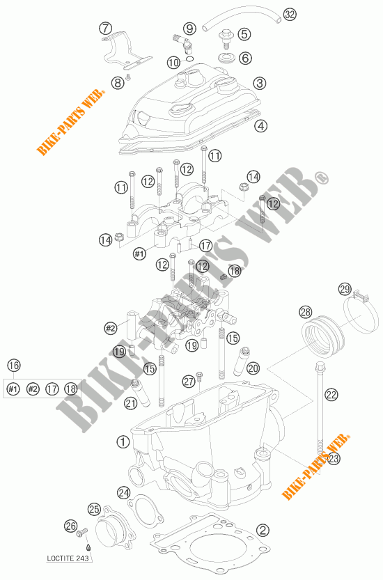 TESTA CILINDRO per KTM 250 SX-F FACTORY REPLICA MUSQUIN EDITION 2010