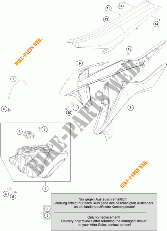 SERBATOIO / SELLA per KTM 250 SX-F FACTORY EDITION 2017