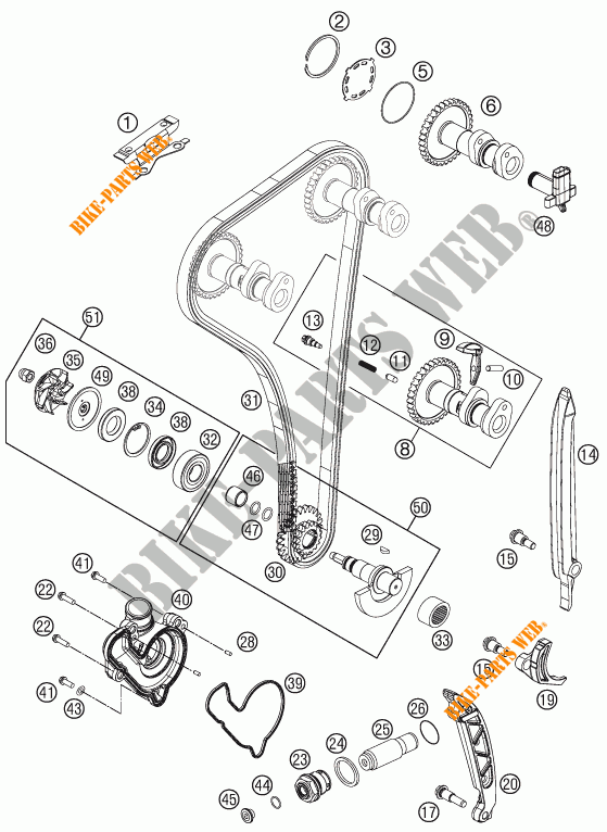 DISTRIBUZIONE  per KTM 250 SX-F 2013