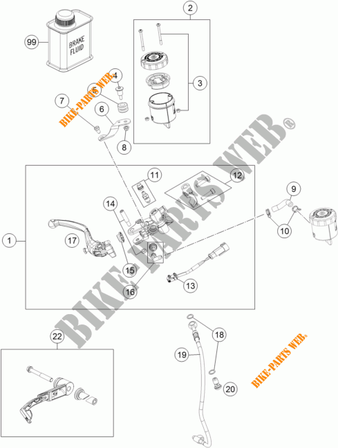 POMPA FRENO ANTERIORE per KTM 1290 SUPER DUKE R SPECIAL EDITION ABS 2016