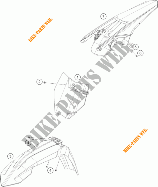 PLASTICHE per KTM 125 SX 2016