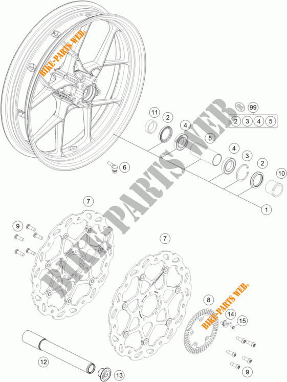 RUOTA ANTERIORE per KTM 1290 SUPER DUKE R SPECIAL EDITION ABS 2016