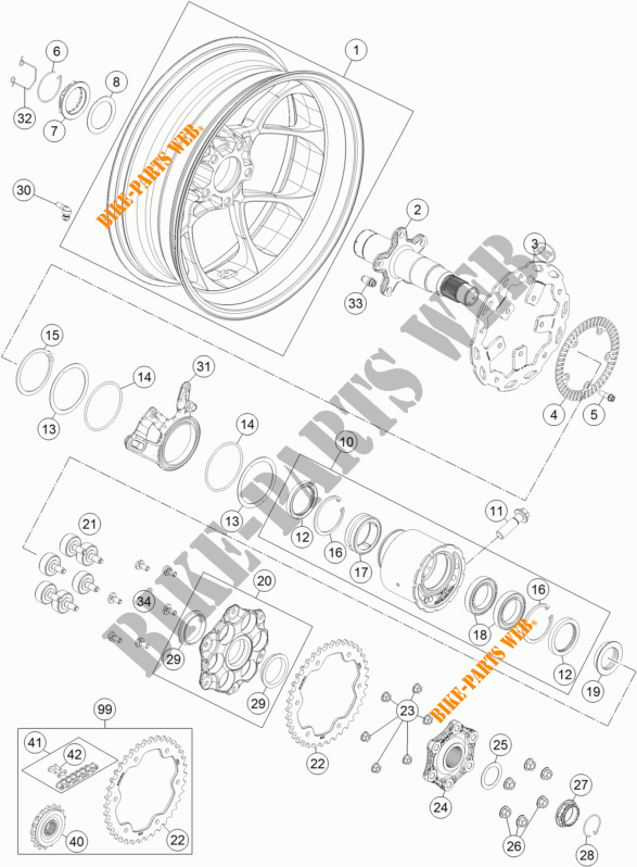 RUOTA POSTERIORE per KTM 1290 SUPER DUKE R SPECIAL EDITION ABS 2016