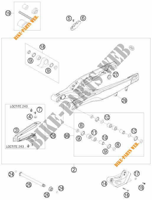 FORCELLONE per KTM 125 SX 2009