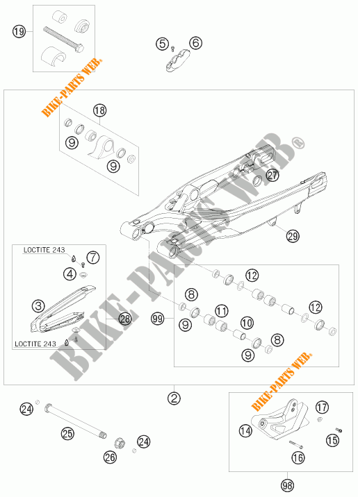 FORCELLONE per KTM 450 SX-F FACTORY REPLICA NAGL 2010