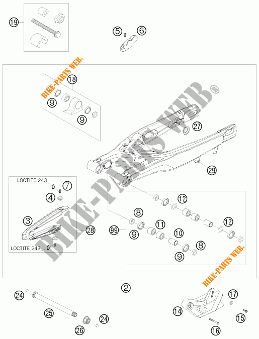 FORCELLONE per KTM 450 SX-F 2008