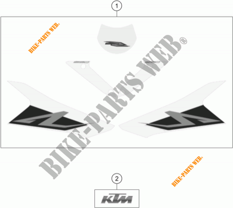 ADESIVI per KTM 1290 SUPER DUKE R BLACK 2017