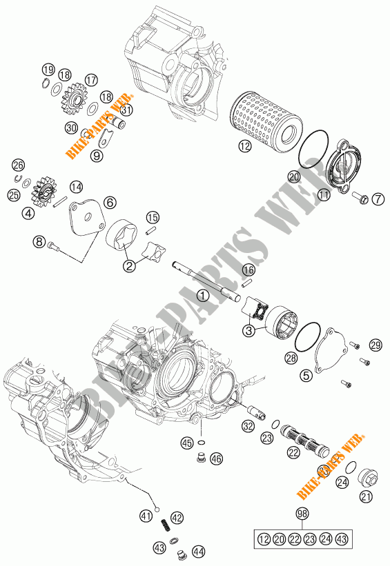 POMPA OLIO per KTM 350 SX-F 2015