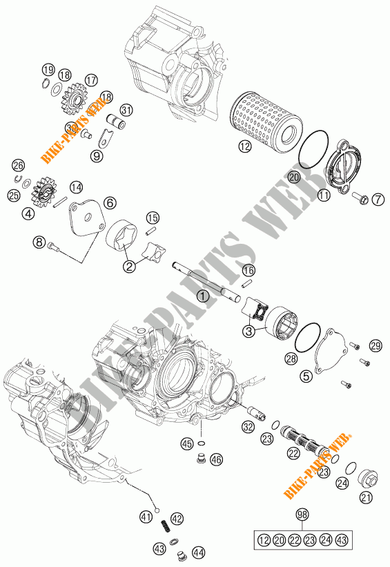 POMPA OLIO per KTM 350 SX-F 2014