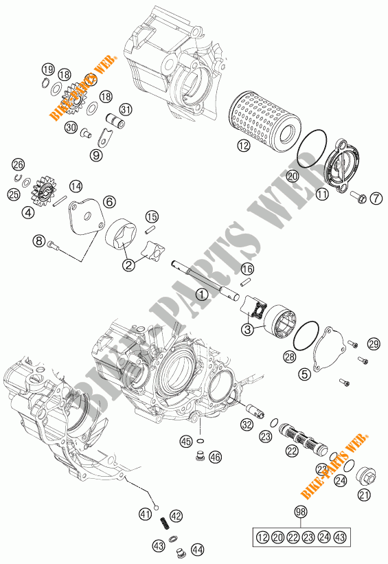 POMPA OLIO per KTM 350 SX-F 2012