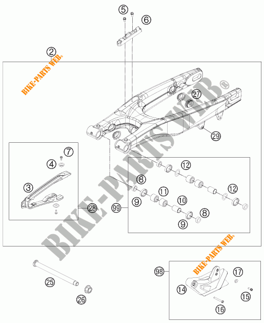 FORCELLONE per KTM 350 SX-F 2011
