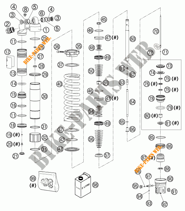 AMMORTIZZATORE (COMPONENTI) per KTM 250 SX 2002