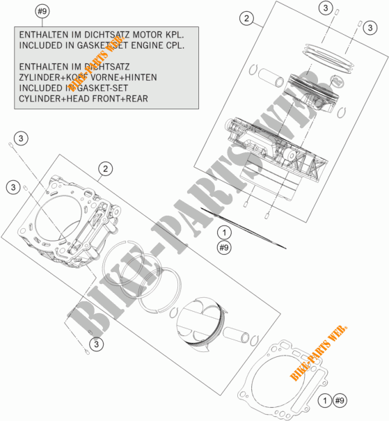 CILINDRO per KTM 1290 SUPER DUKE R ORANGE ABS 2016
