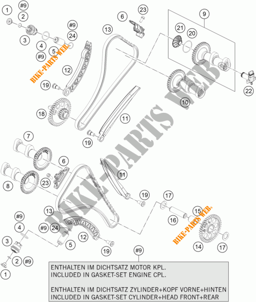 DISTRIBUZIONE  per KTM 1290 SUPER DUKE R ORANGE ABS 2016