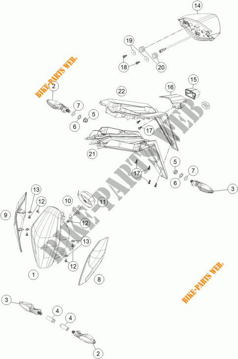 FARO / FANALE per KTM 1290 SUPER DUKE R ORANGE ABS 2016