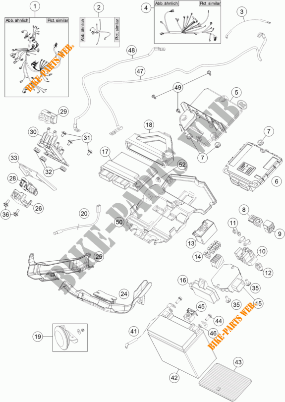 IMPIANTO ELETTRICO per KTM 1290 SUPER DUKE R ORANGE ABS 2016
