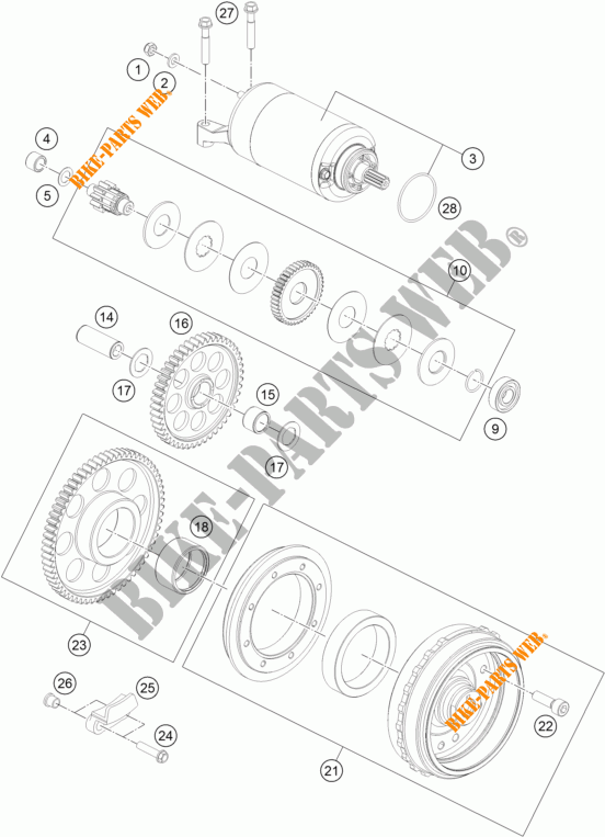 MOTORINO AVVIAMENTO per KTM 1290 SUPER DUKE R ORANGE ABS 2016