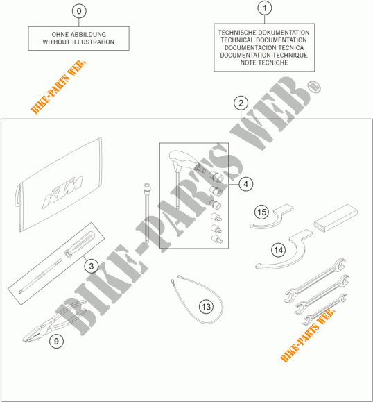 UTENSILI / MANUALE / OPZIONI per KTM 1290 SUPER DUKE R ORANGE ABS 2016