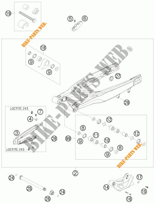 FORCELLONE per KTM 150 SX 2009