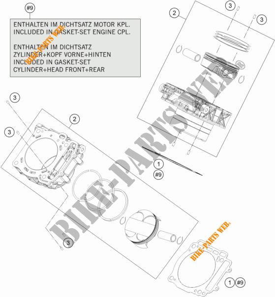 CILINDRO per KTM 1290 SUPER DUKE R BLACK ABS 2016