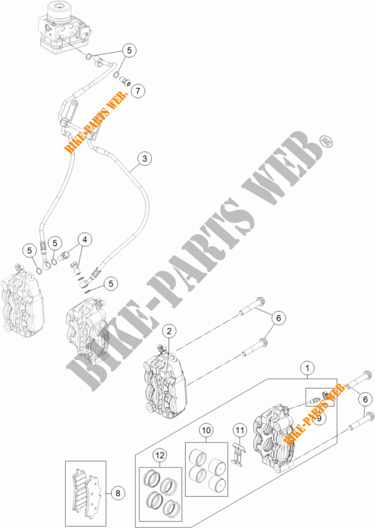 PINZA FRENO ANTERIORE per KTM 1290 SUPER DUKE R ORANGE ABS 2016