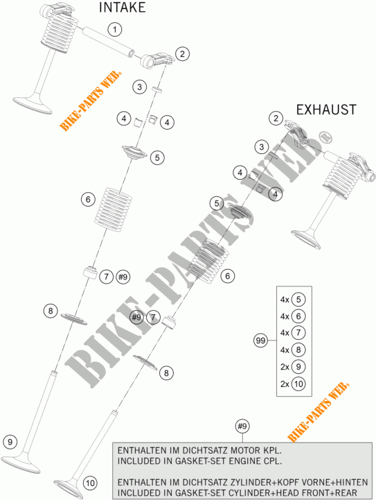 VALVOLA per KTM 1290 SUPER DUKE R ORANGE ABS 2015