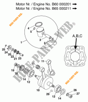 ALBERO MOTORE / PISTONE per KTM 60 SX 2000