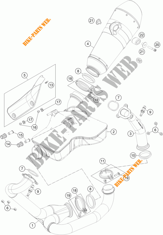 SCARICO per KTM 1290 SUPER DUKE R ORANGE ABS 2015