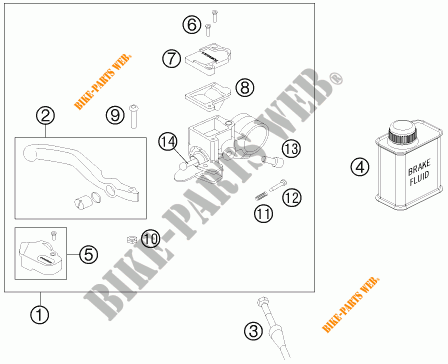 POMPA FRENO ANTERIORE per KTM 50 SX 2016