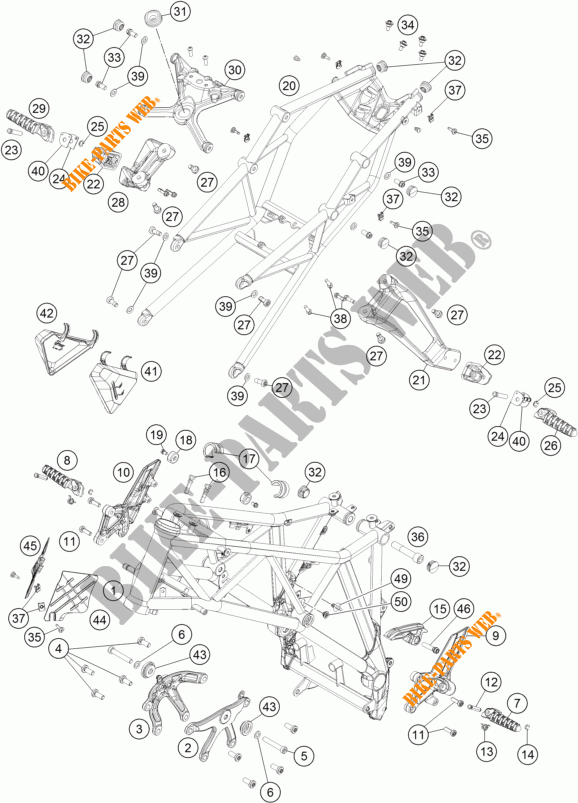 TELAIO per KTM 1290 SUPER DUKE R ORANGE ABS 2014