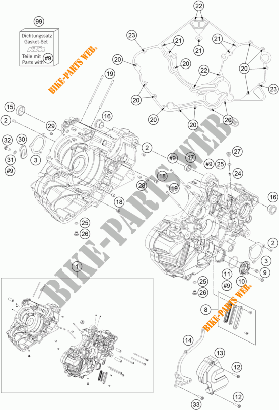 CARTER MOTORE per KTM 1290 SUPER DUKE R ORANGE ABS 2014