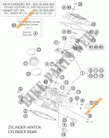 TESTA CILINDRO POSTERIORE per KTM 990 SUPER DUKE R 2013
