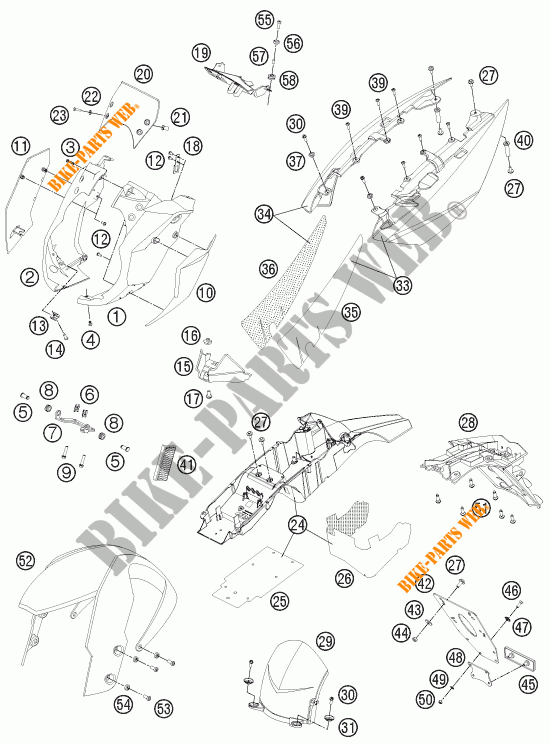 PLASTICHE per KTM 990 SUPER DUKE R 2013