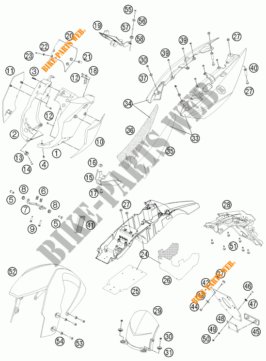 PLASTICHE per KTM 990 SUPER DUKE R 2013