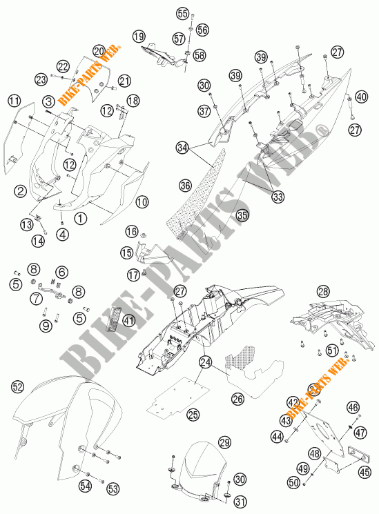 PLASTICHE per KTM 990 SUPER DUKE R 2012