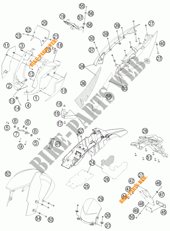 PLASTICHE per KTM 990 SUPER DUKE R 2012