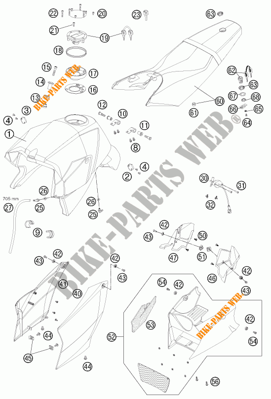 SERBATOIO / SELLA per KTM 990 SUPER DUKE R 2012