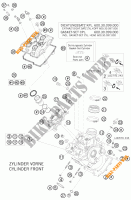 TESTA CILINDRO ANTERIORE per KTM 990 SUPER DUKE R 2010