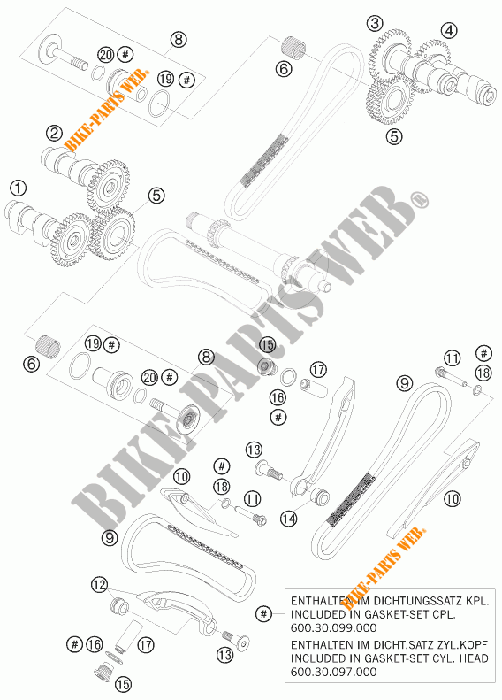 DISTRIBUZIONE  per KTM 990 SUPER DUKE R 2010
