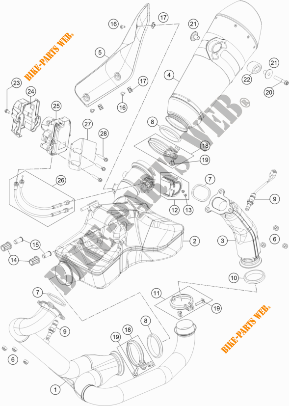 SCARICO per KTM 1290 SUPER DUKE GT WHITE 2019