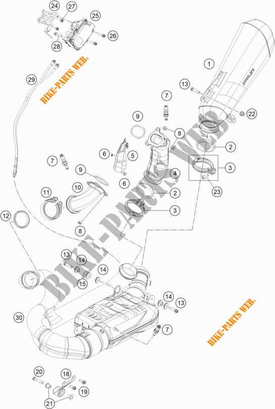 SCARICO per KTM 1290 SUPER DUKE R ORANGE 2020